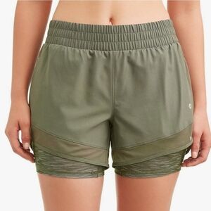 AVIA Women's Athletic Performance Running Short, Built-in Bike Liner, Large